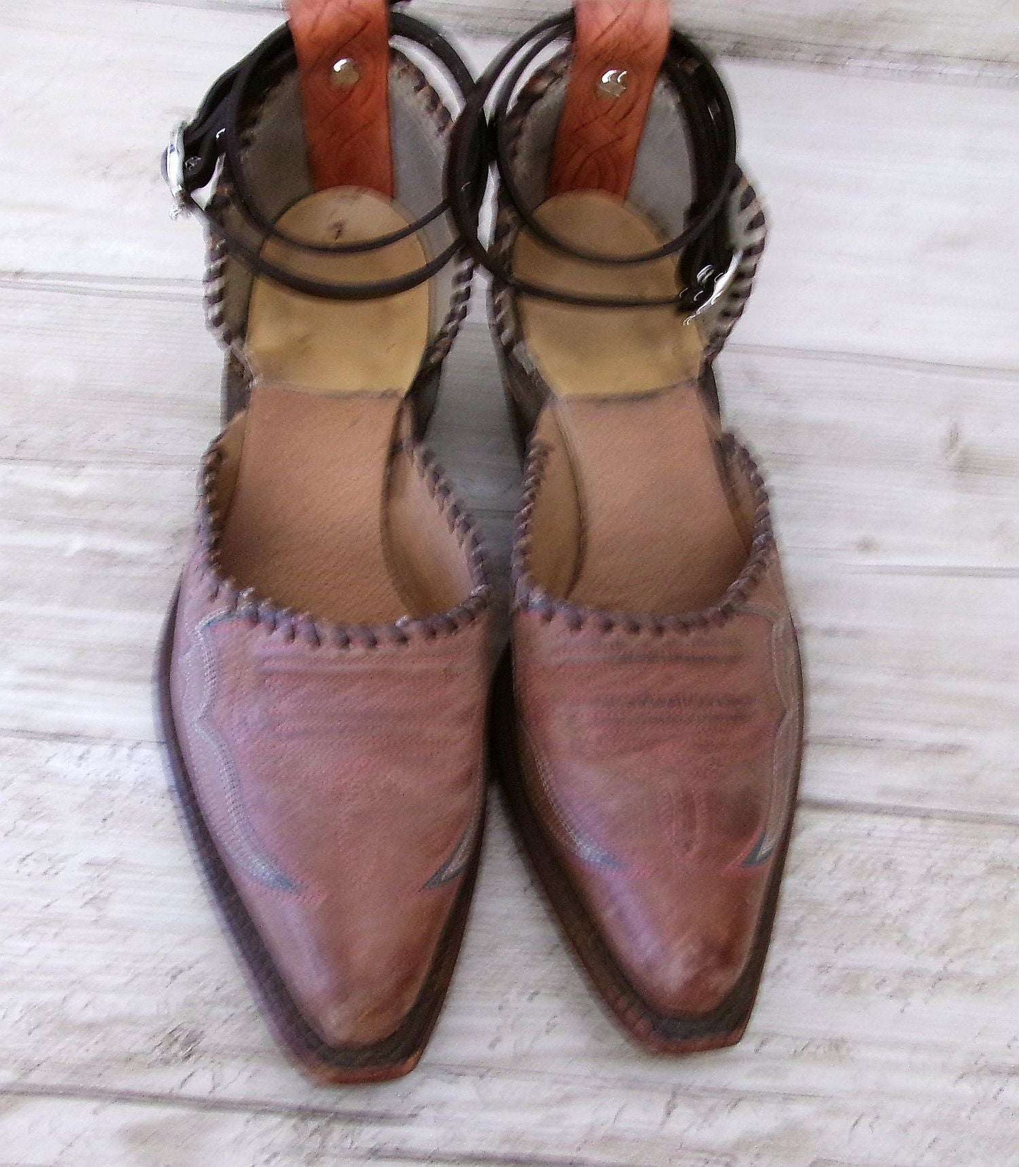 Cowgirl Boot Mules (Size 7-7.5) #mu50 handcrafted from cowboy boots. Shop  at ChrisThompsonBags.com and buy the best ["7-7.5","mules"] at Chris Thompson Bags.