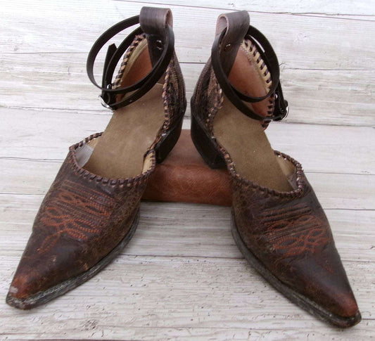 Cowgirl Boot Mules (Size 8-8.5 Wide) #mu53 handcrafted from cowboy boots. Shop  at ChrisThompsonBags.com and buy the best ["mules","Size 8-8.5","wide"] at Chris Thompson Bags.