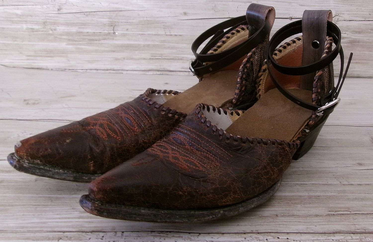 Cowgirl Boot Mules (Size 8-8.5 Wide) #mu53 handcrafted from cowboy boots. Shop  at ChrisThompsonBags.com and buy the best ["mules","Size 8-8.5","wide"] at Chris Thompson Bags.