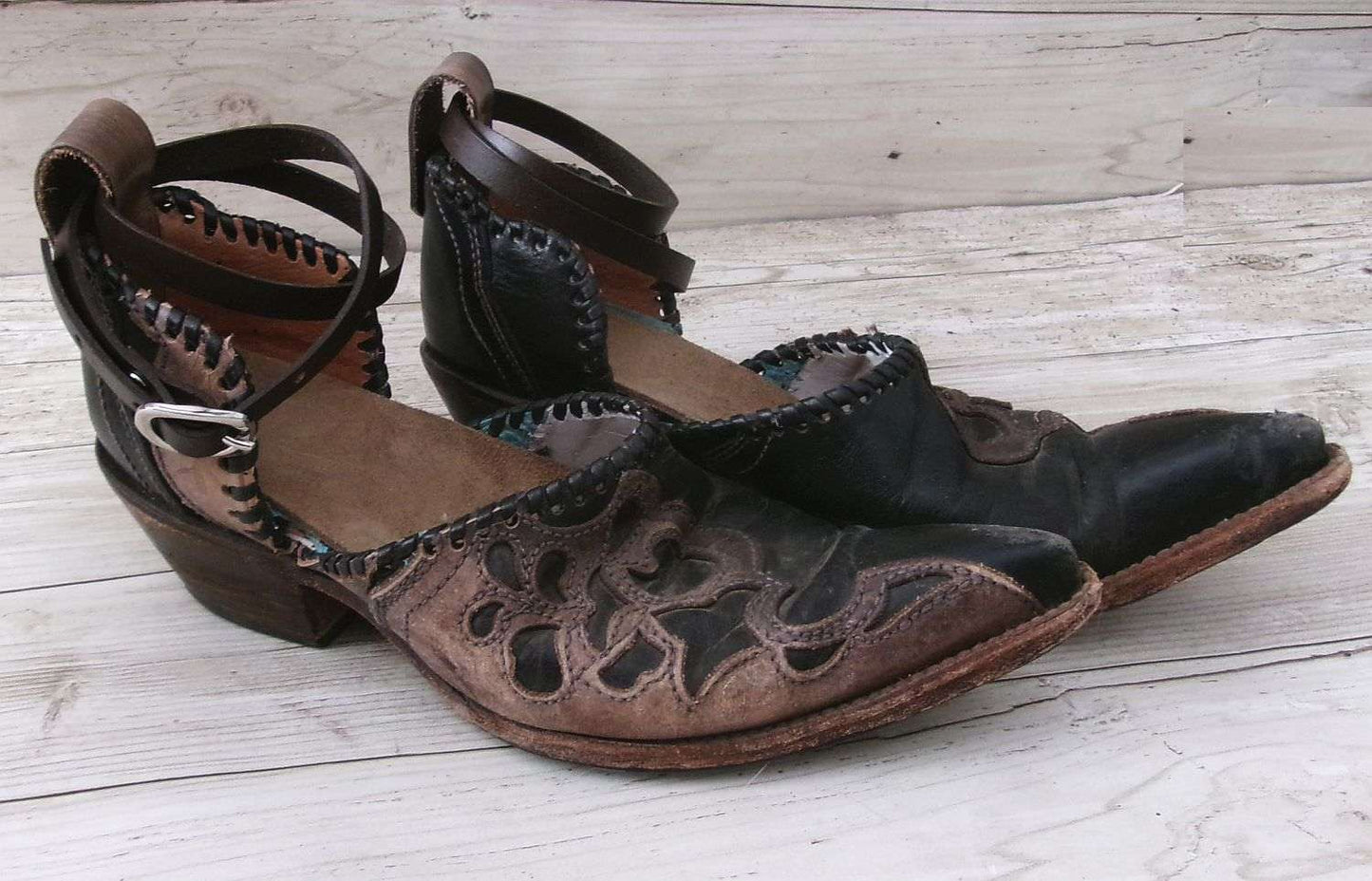 Cowgirl Boot Mules (Size 6.6.5) #mu57 handcrafted from cowboy boots. Shop  at ChrisThompsonBags.com and buy the best ["6-6.5","mules"] at Chris Thompson Bags.