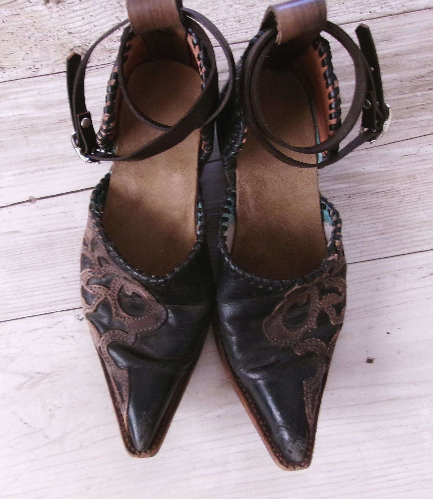 Cowgirl Boot Mules (Size 6.6.5) #mu57 handcrafted from cowboy boots. Shop  at ChrisThompsonBags.com and buy the best ["6-6.5","mules"] at Chris Thompson Bags.