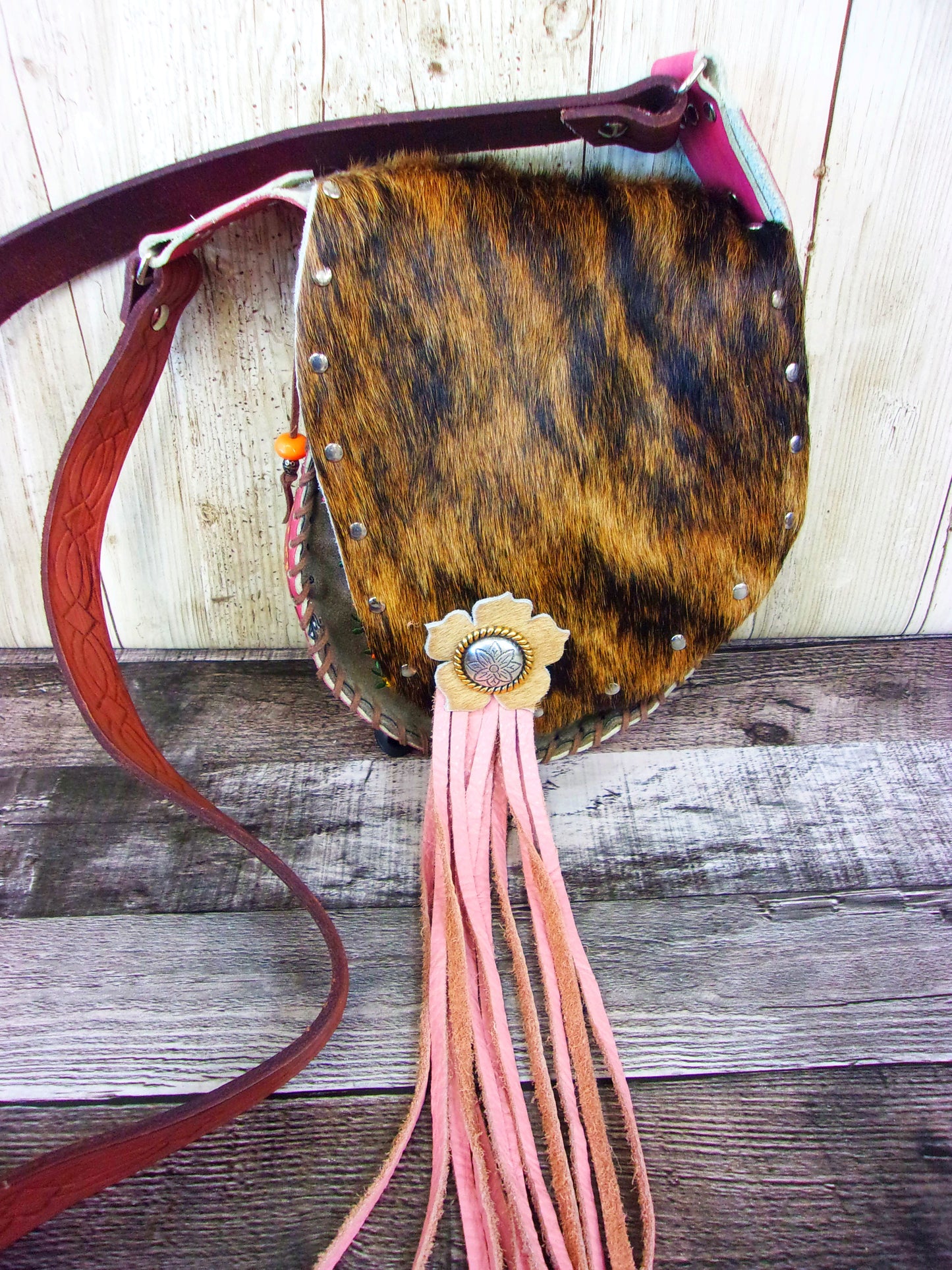 Hand-Painted Boho Bag P03 handcrafted from cowboy boots. Shop Handbags at ChrisThompsonBags.com and buy the best boho purse, boot purse, boot top purse, Country Chic, country fashion, cowboy boot lover, cowboy boot purse, cowboy boot purses, Cowgirl Chic, cowgirl gift, cowgirl hippie bag, cowgirl style, cowhide purse, hair on hide purse, purse with fringe, unique gift for her at Chris Thompson Bags.