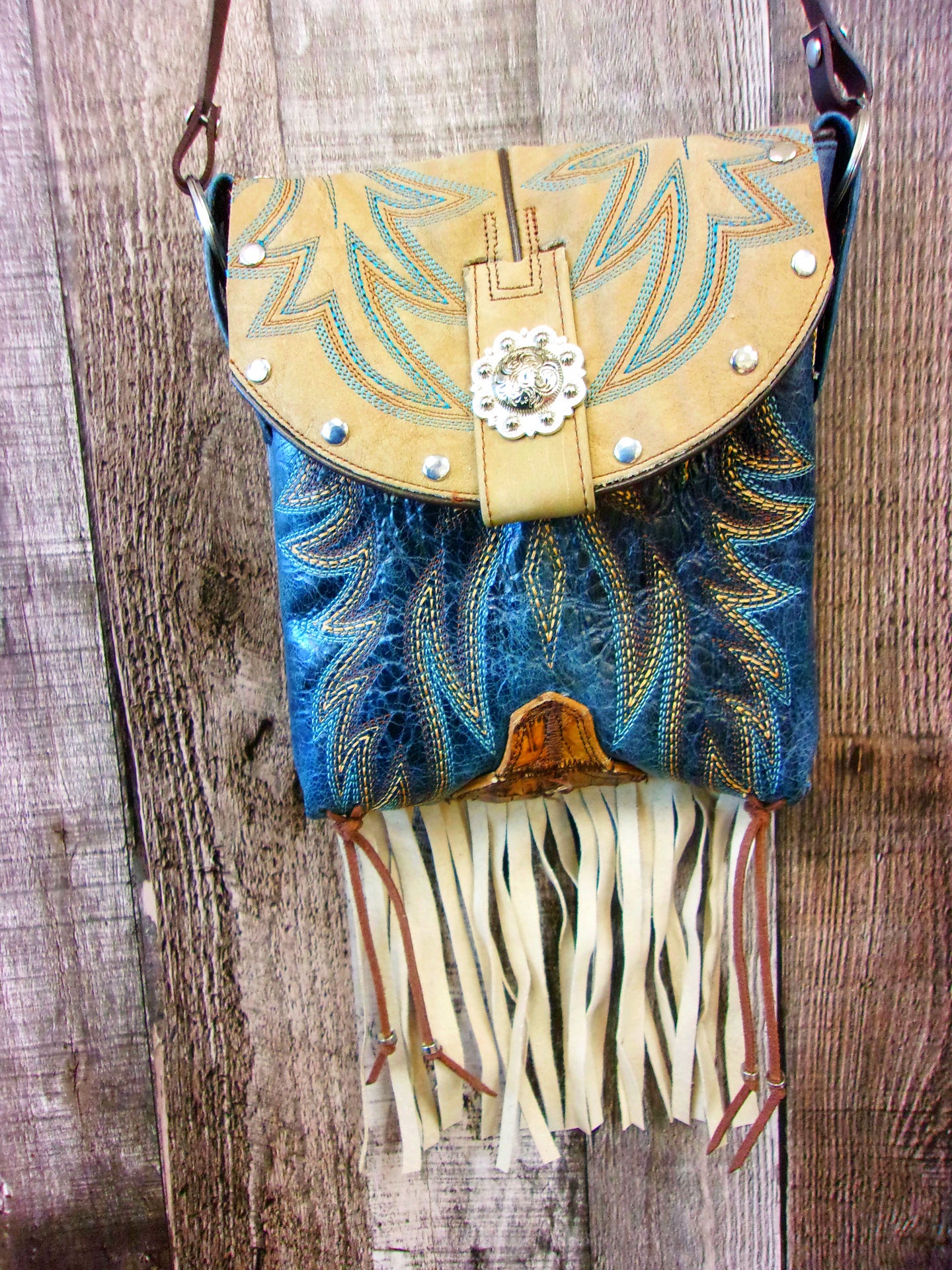 Small Cowboy Boot Purse with Fringe sm252