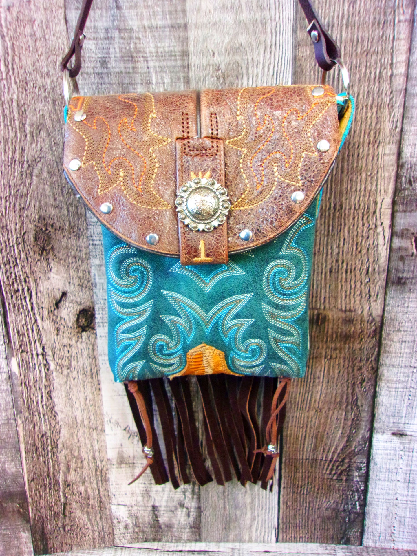 Small Cowboy Boot Purse with Fringe sm254