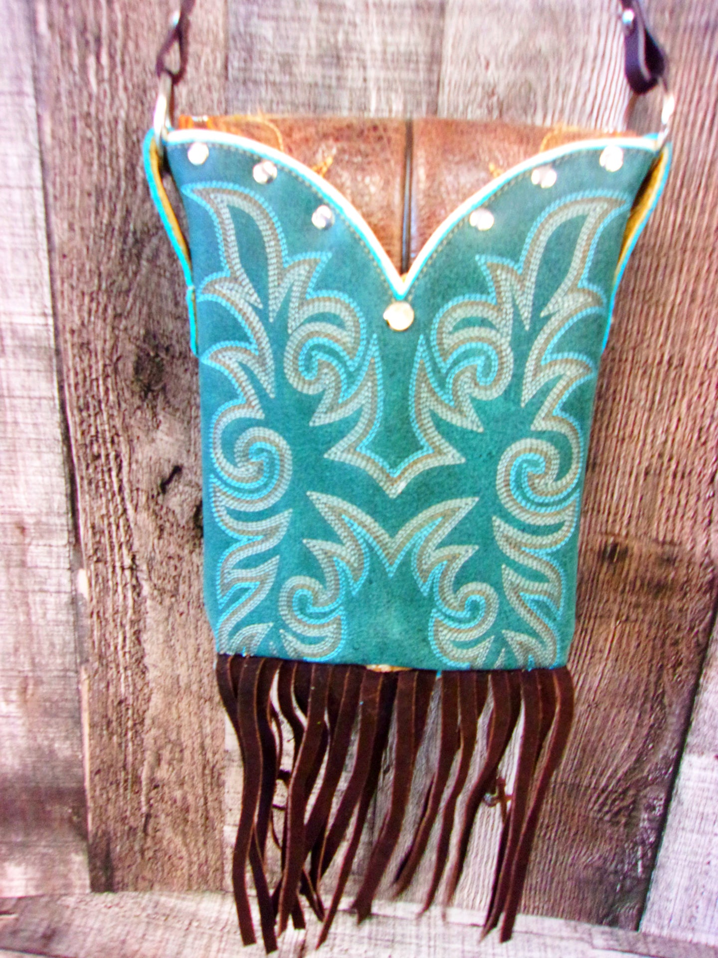 Small Cowboy Boot Purse with Fringe sm254