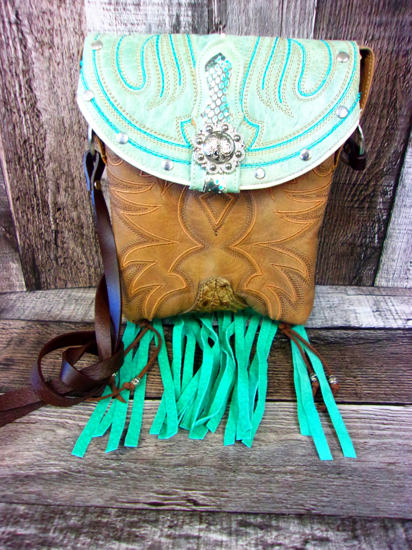 Small Cowboy Boot Purse with Fringe sm255