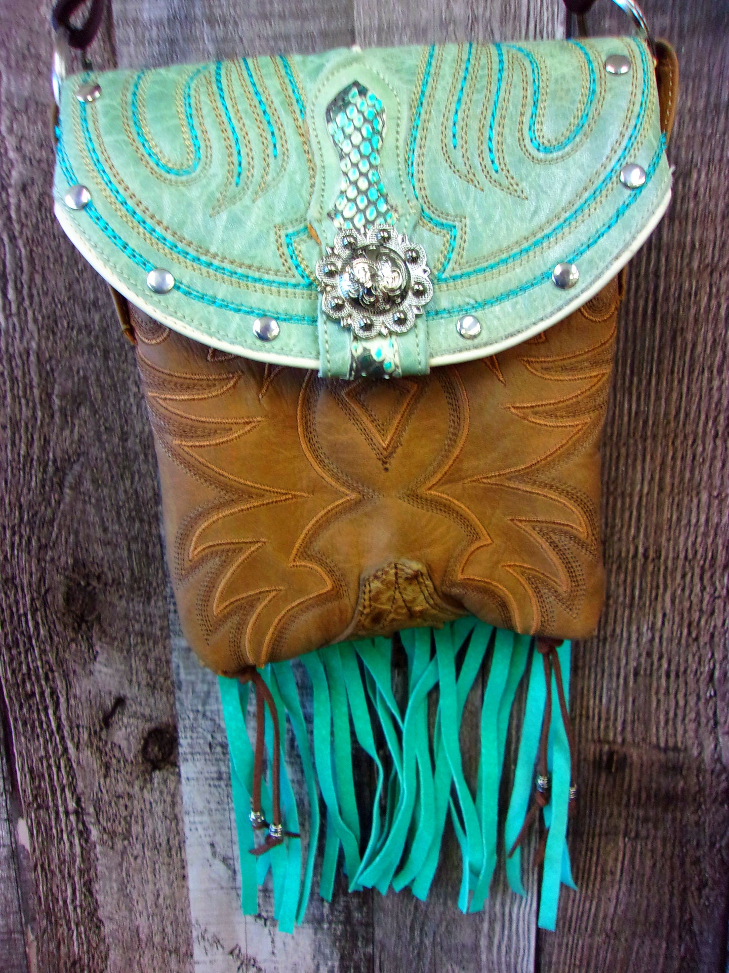 Small Cowboy Boot Purse with Fringe sm255