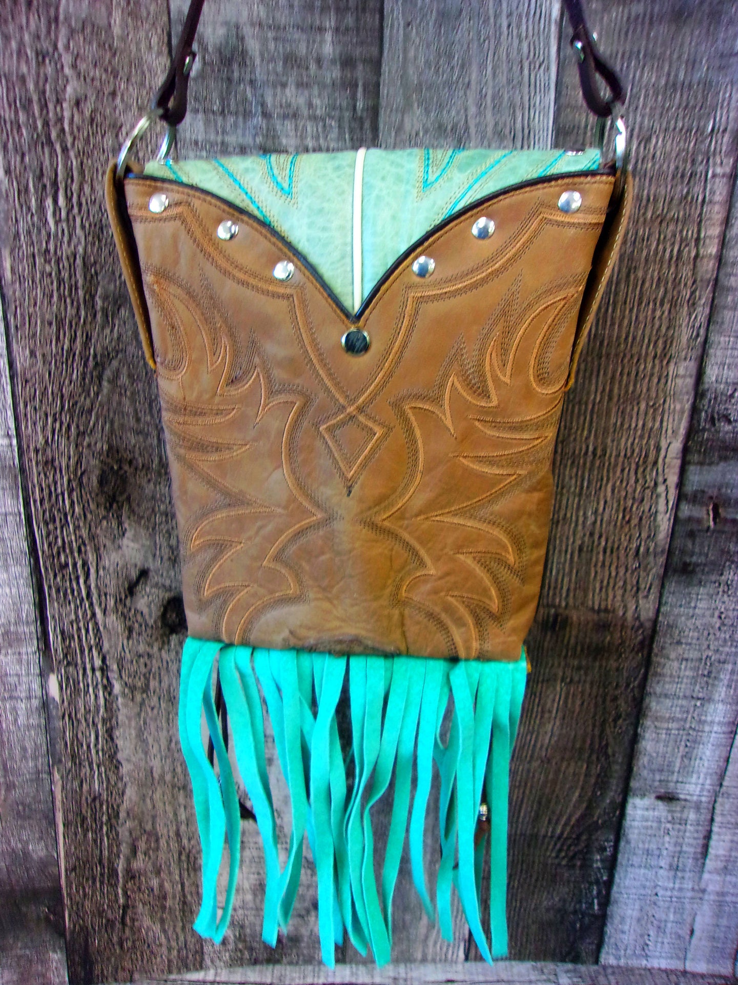 Small Cowboy Boot Purse with Fringe sm255