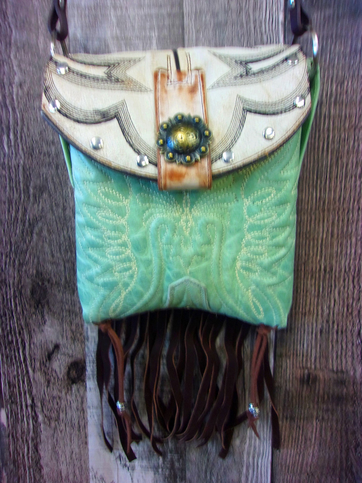 Small Cowboy Boot Purse with Fringe sm258