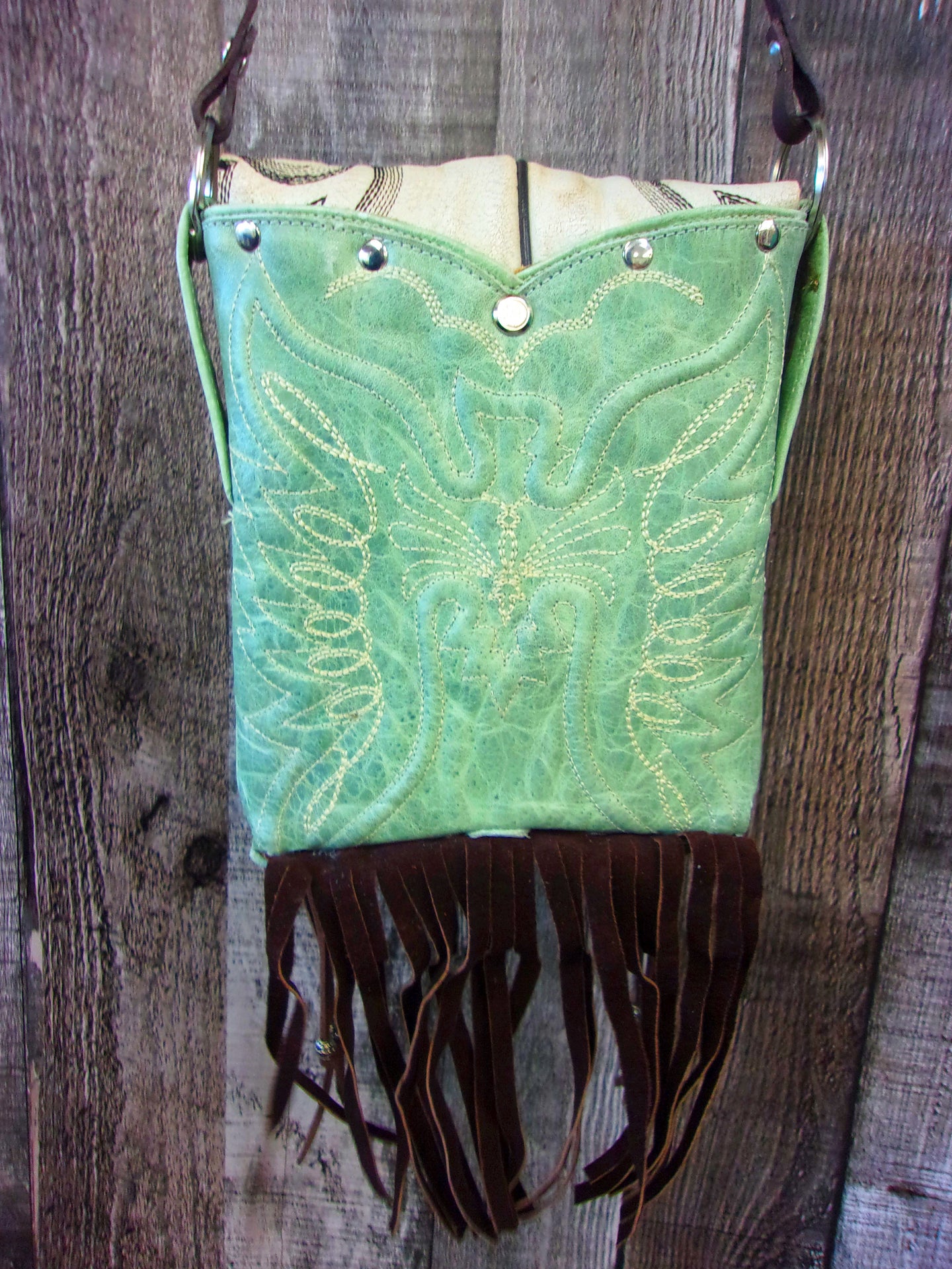 Small Cowboy Boot Purse with Fringe sm258