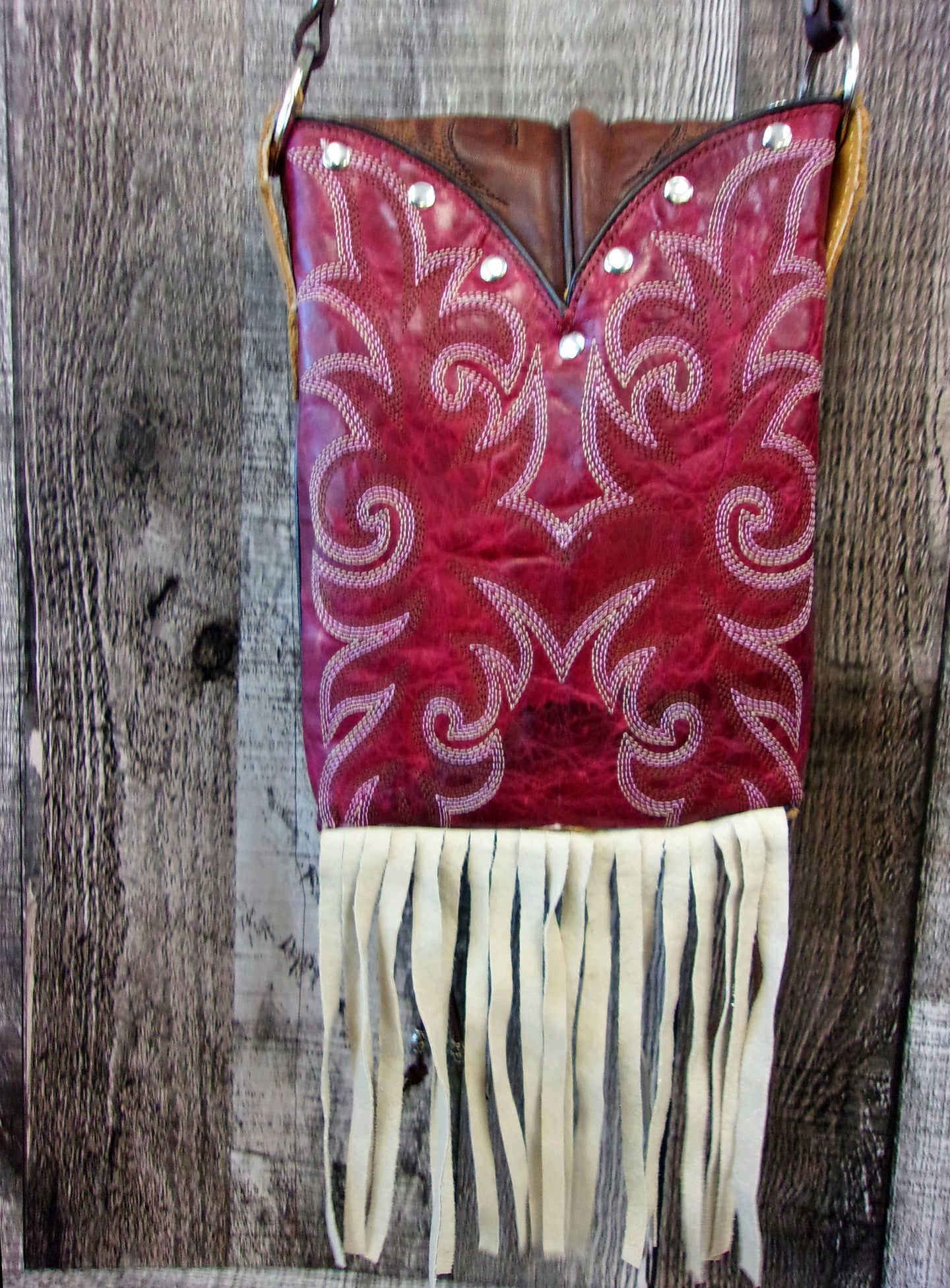 Small Cowboy Boot Purse with Fringe sm263