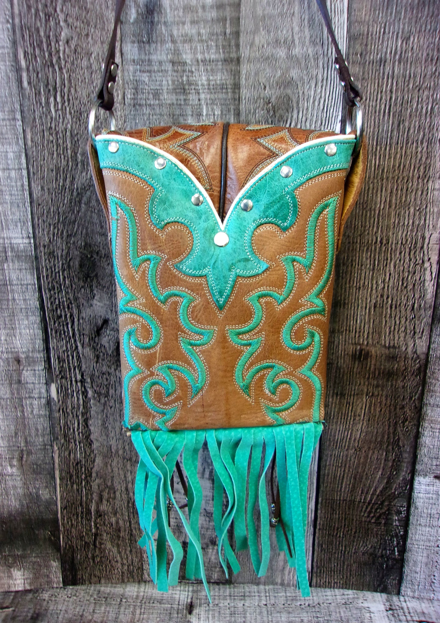 Small Cowboy Boot Purse with Fringe sm266