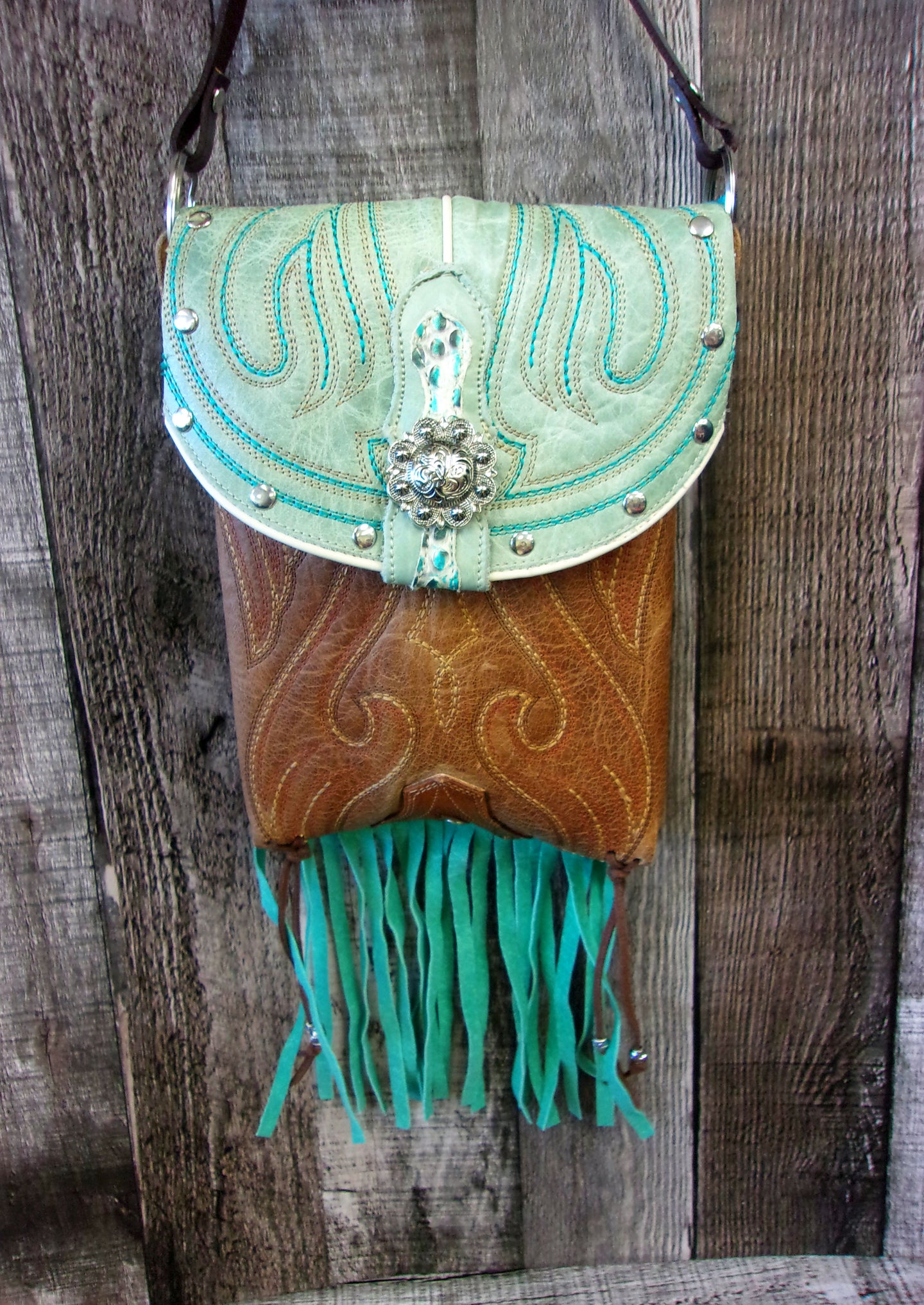 Small Cowboy Boot Purse with Fringe sm267