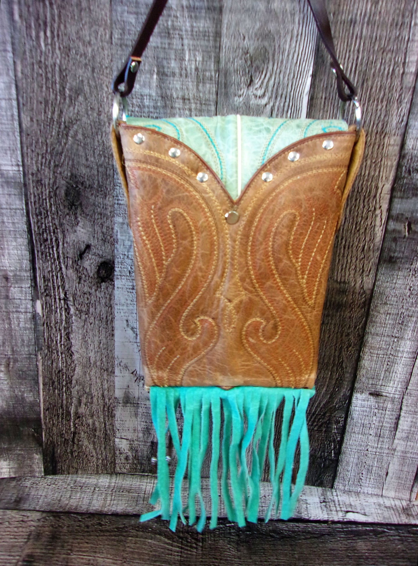 Small Cowboy Boot Purse with Fringe sm267