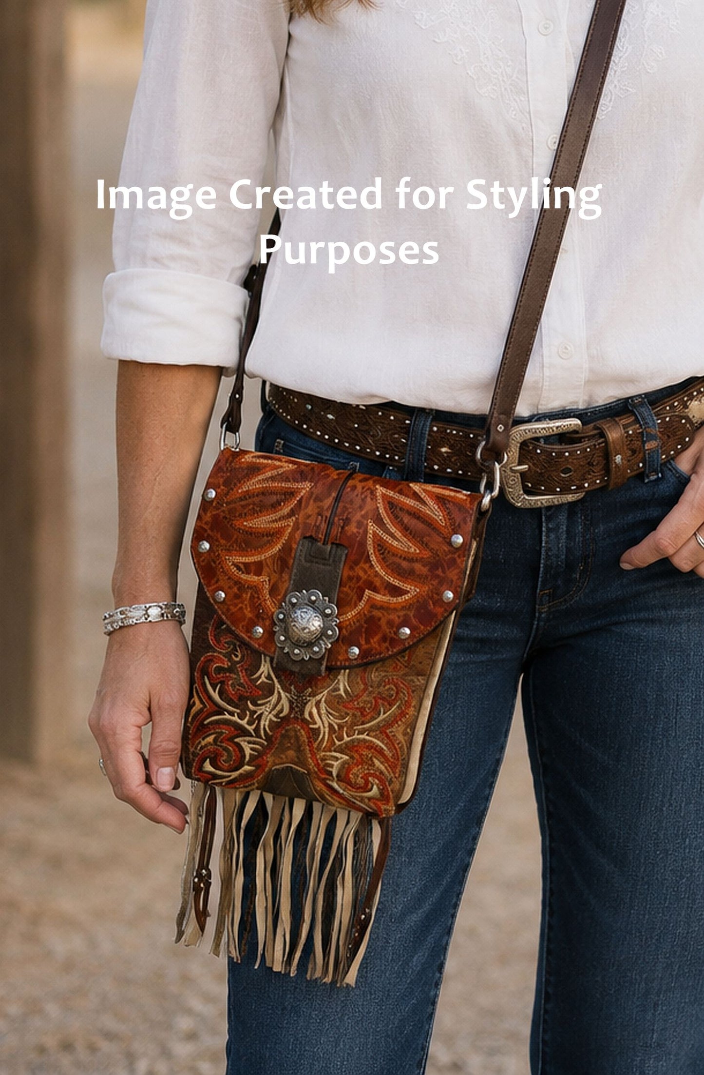 Small Cowboy Boot Purse with Fringe sm268
