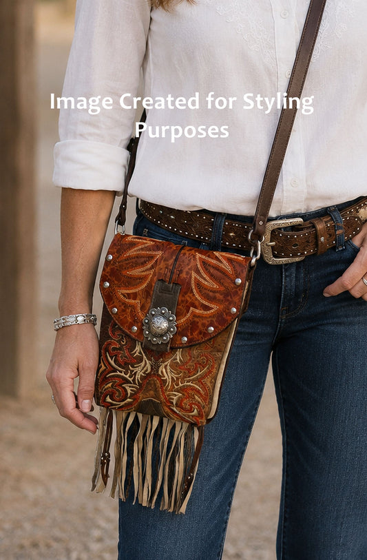 Small Cowboy Boot Purse with Fringe sm268