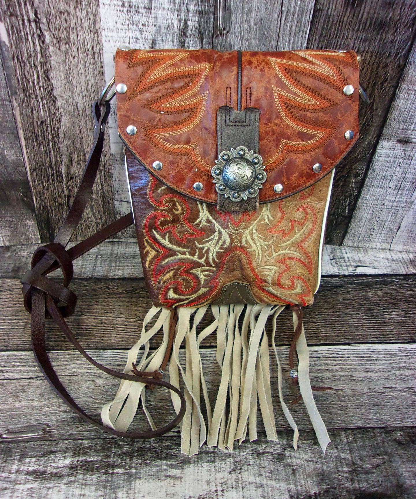 Small Cowboy Boot Purse with Fringe sm268