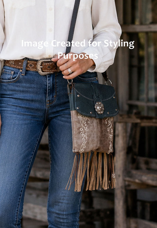 Small Cowboy Boot Purse with Fringe sm310