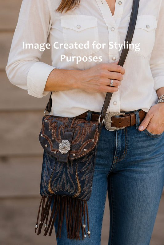Small Cowboy Boot Purse with Fringe sm312