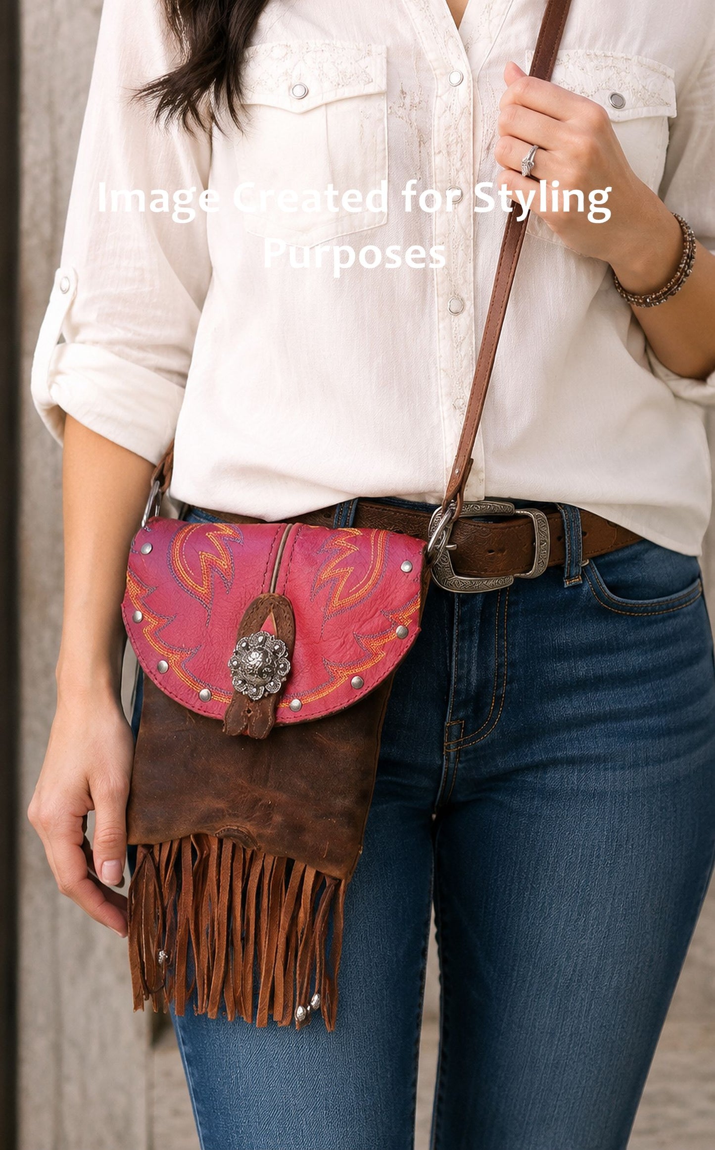 Small Cowboy Boot Purse with Fringe sm316