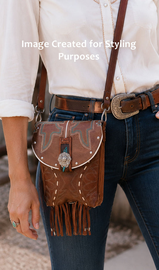 Small Cowboy Boot Purse with Fringe sm318