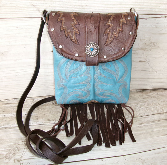 Small Cowboy Boot Purse with Fringe sm334