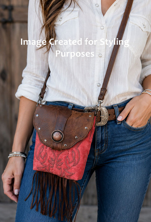 Small Cowboy Boot Purse with Fringe sm335