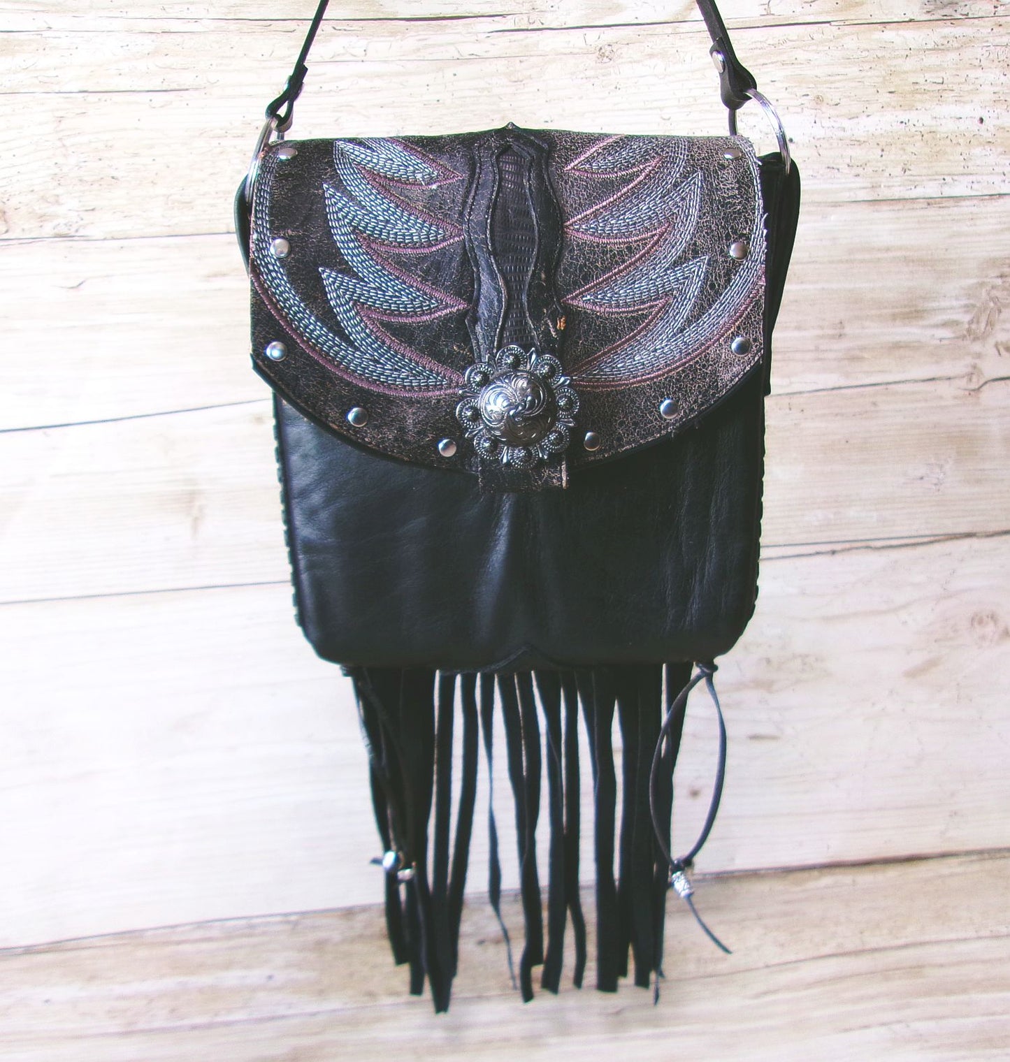 Small Cowboy Boot Purse with Fringe sm336