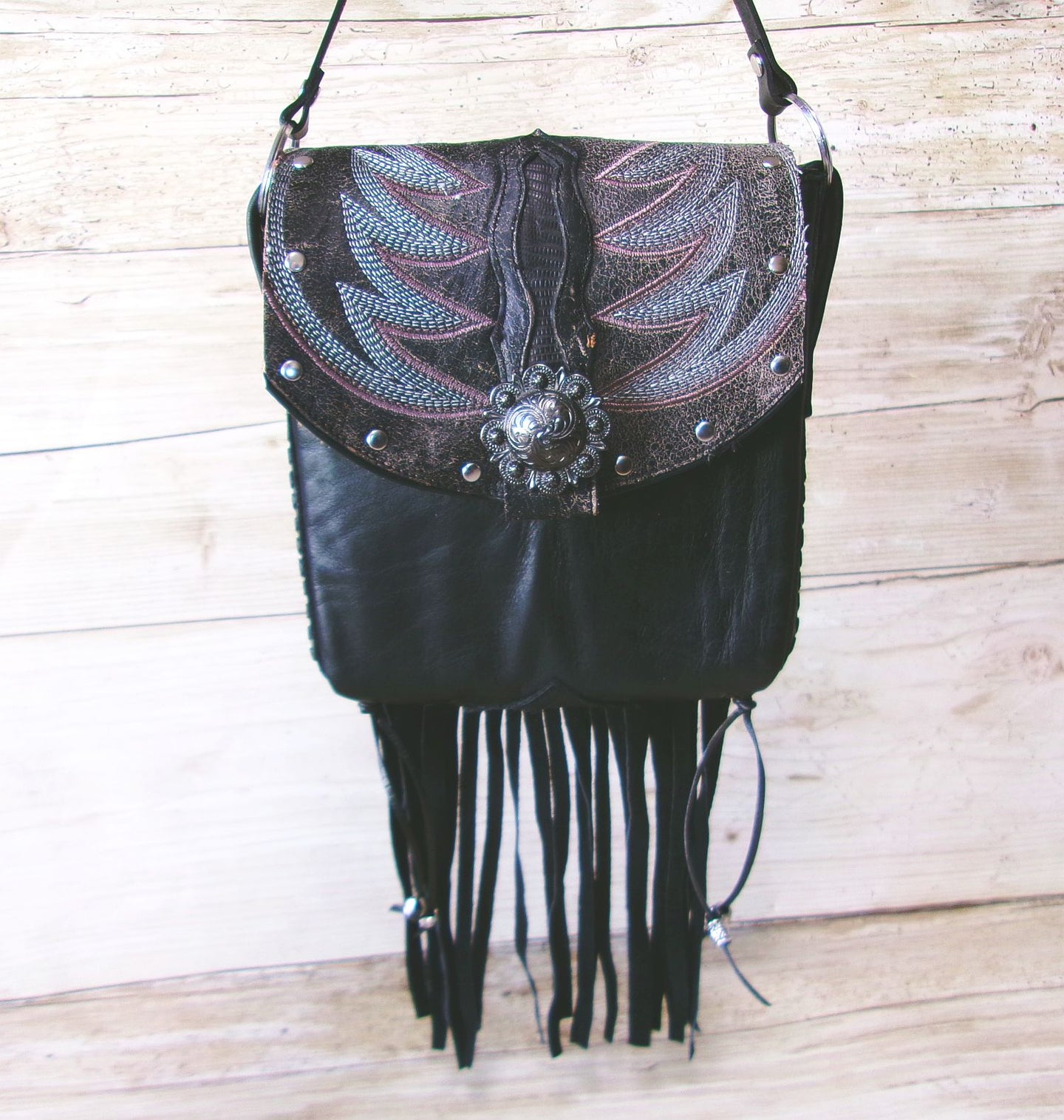 Small Cowboy Boot Purse with Fringe sm336