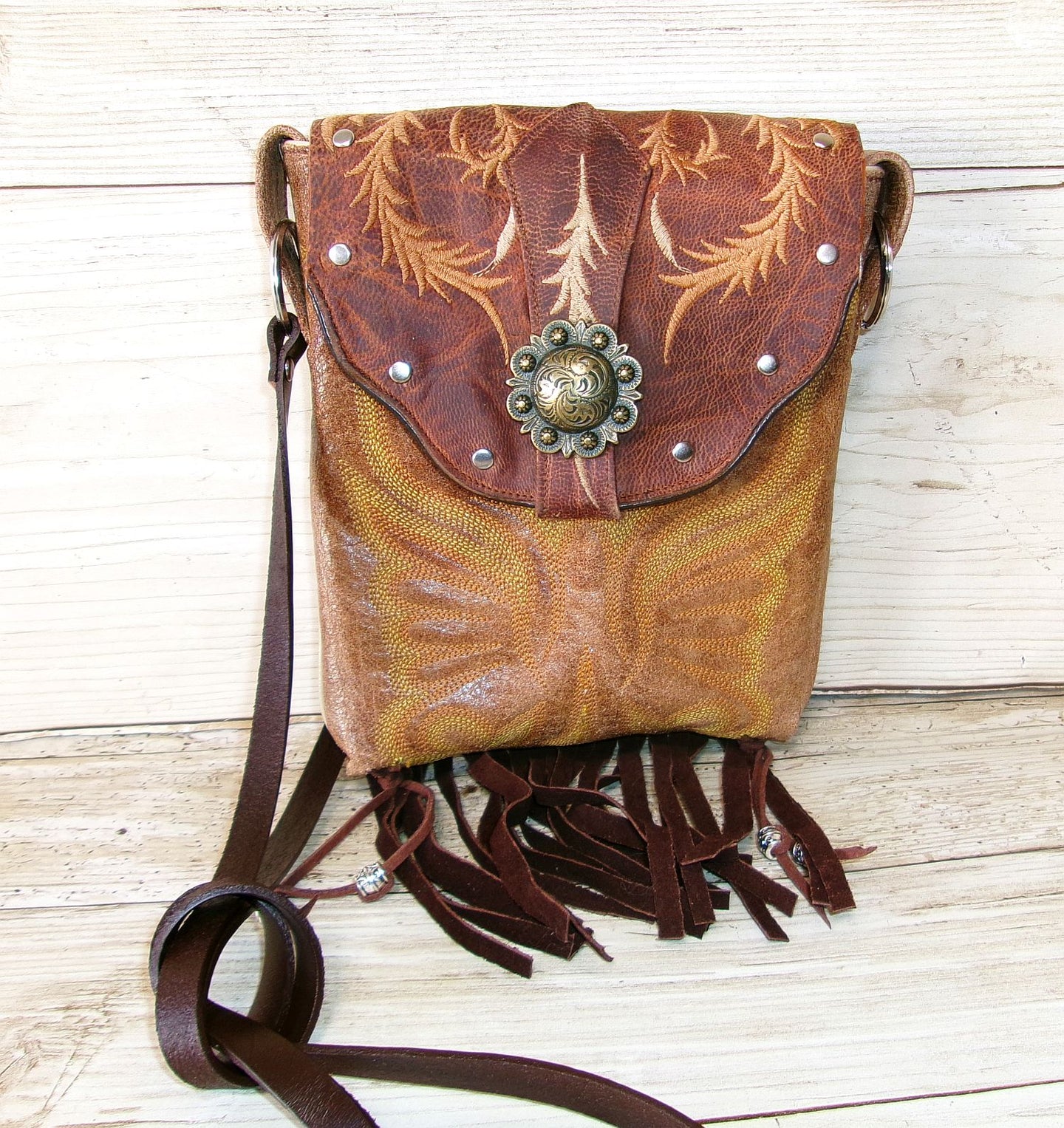 Small Cowboy Boot Purse with Fringe sm338