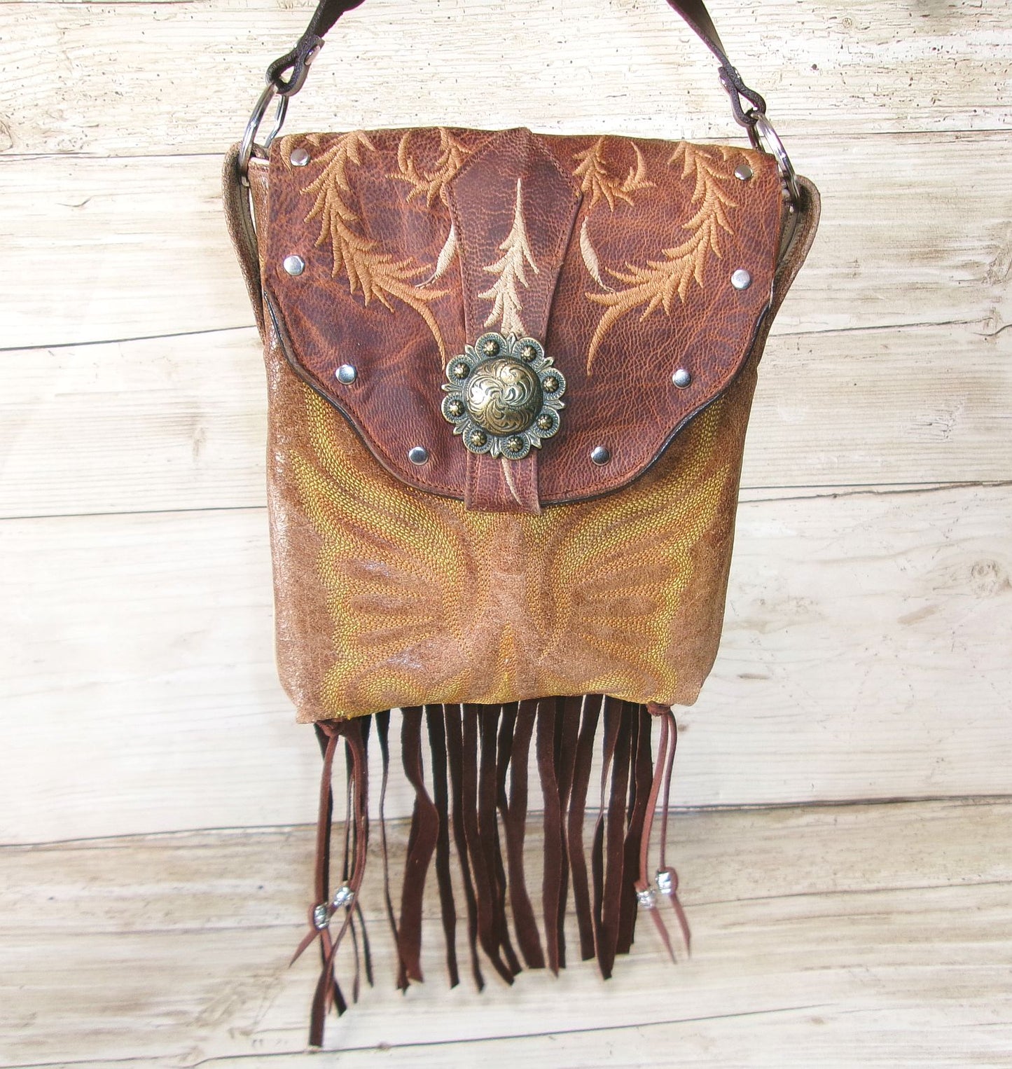 Small Cowboy Boot Purse with Fringe sm338