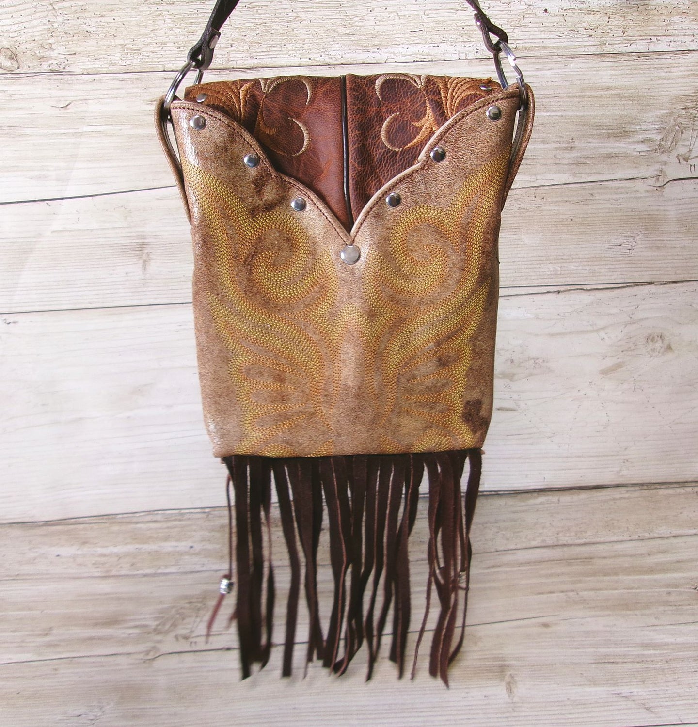 Small Cowboy Boot Purse with Fringe sm338