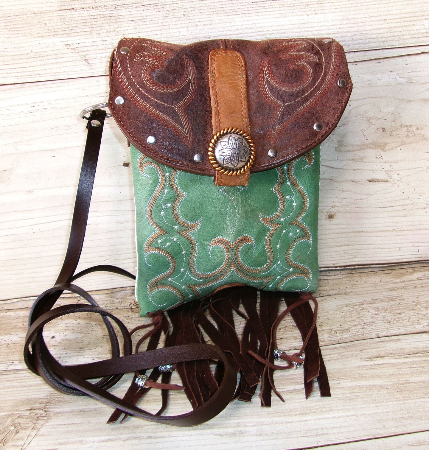 Small Cowboy Boot Purse with Fringe sm339