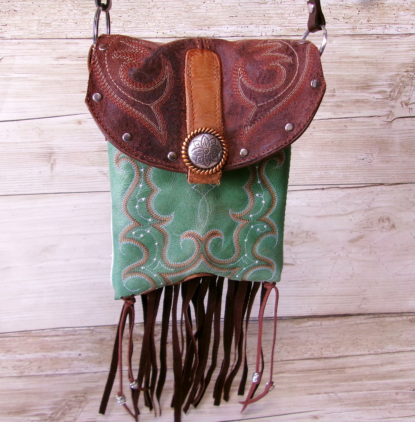Small Cowboy Boot Purse with Fringe sm339