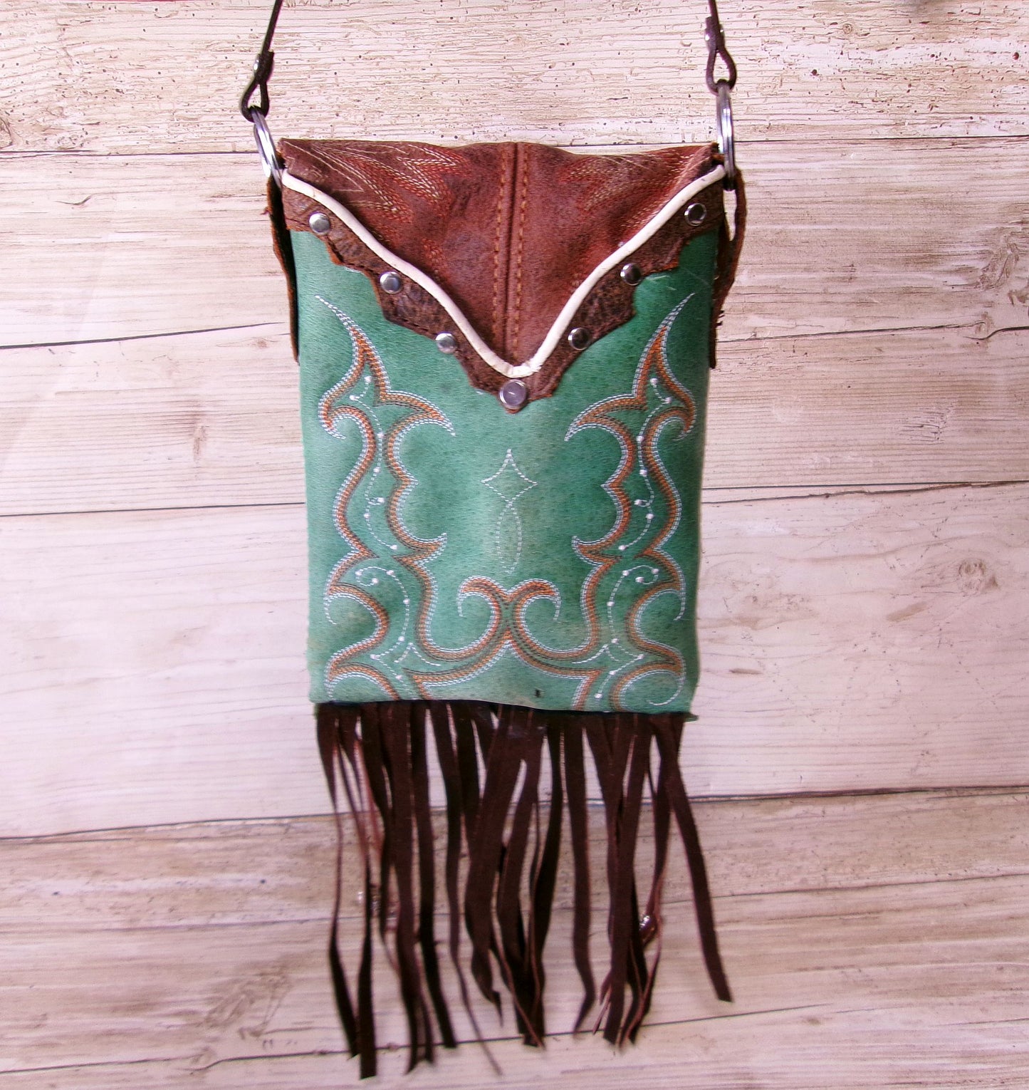 Small Cowboy Boot Purse with Fringe sm339