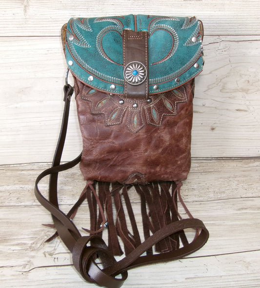 Small Cowboy Boot Purse with Fringe sm341