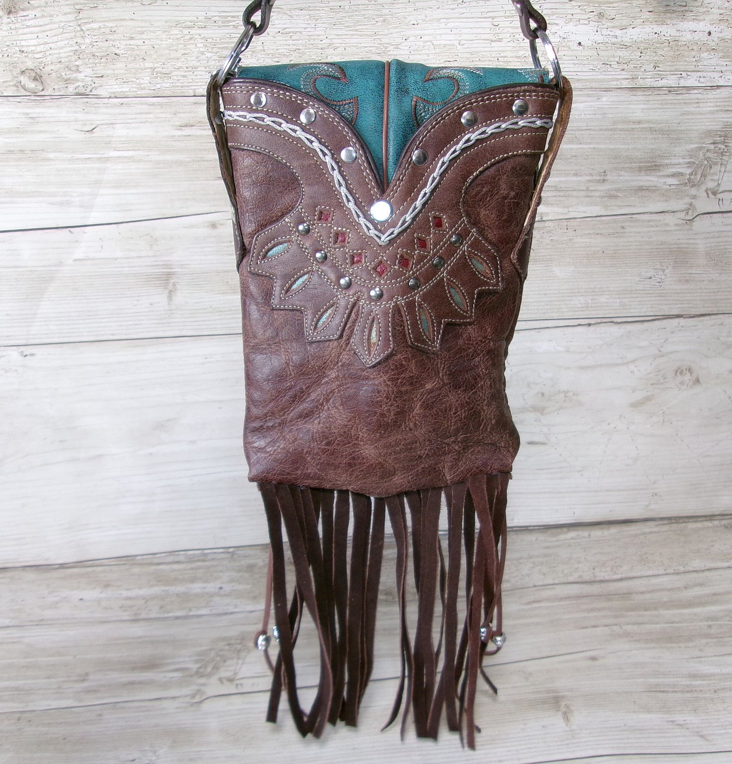 Small Cowboy Boot Purse with Fringe sm341
