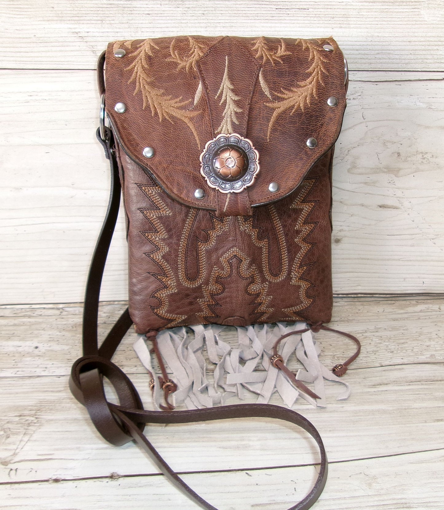 Small Cowboy Boot Purse with Fringe sm342