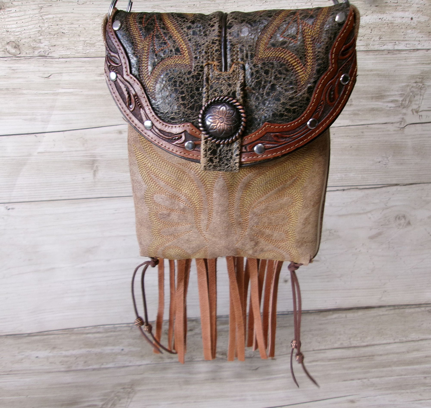 Small Cowboy Boot Purse with Fringe sm343