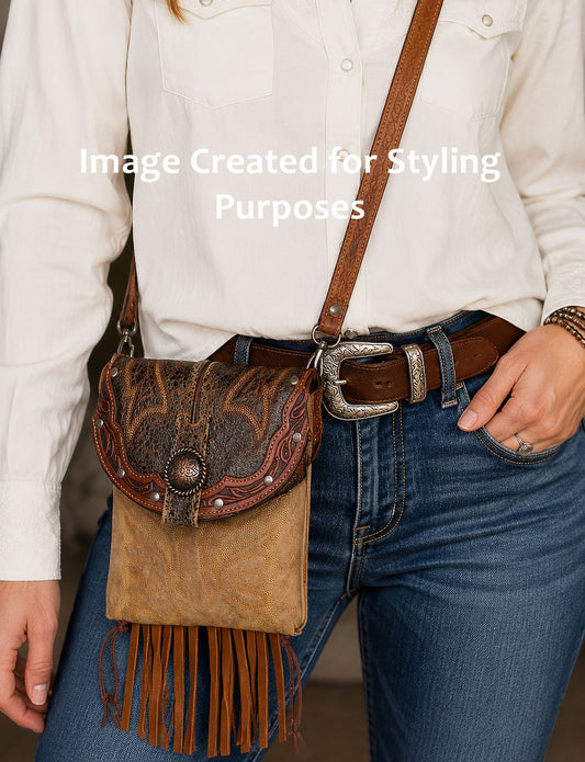 Small Cowboy Boot Purse with Fringe sm343