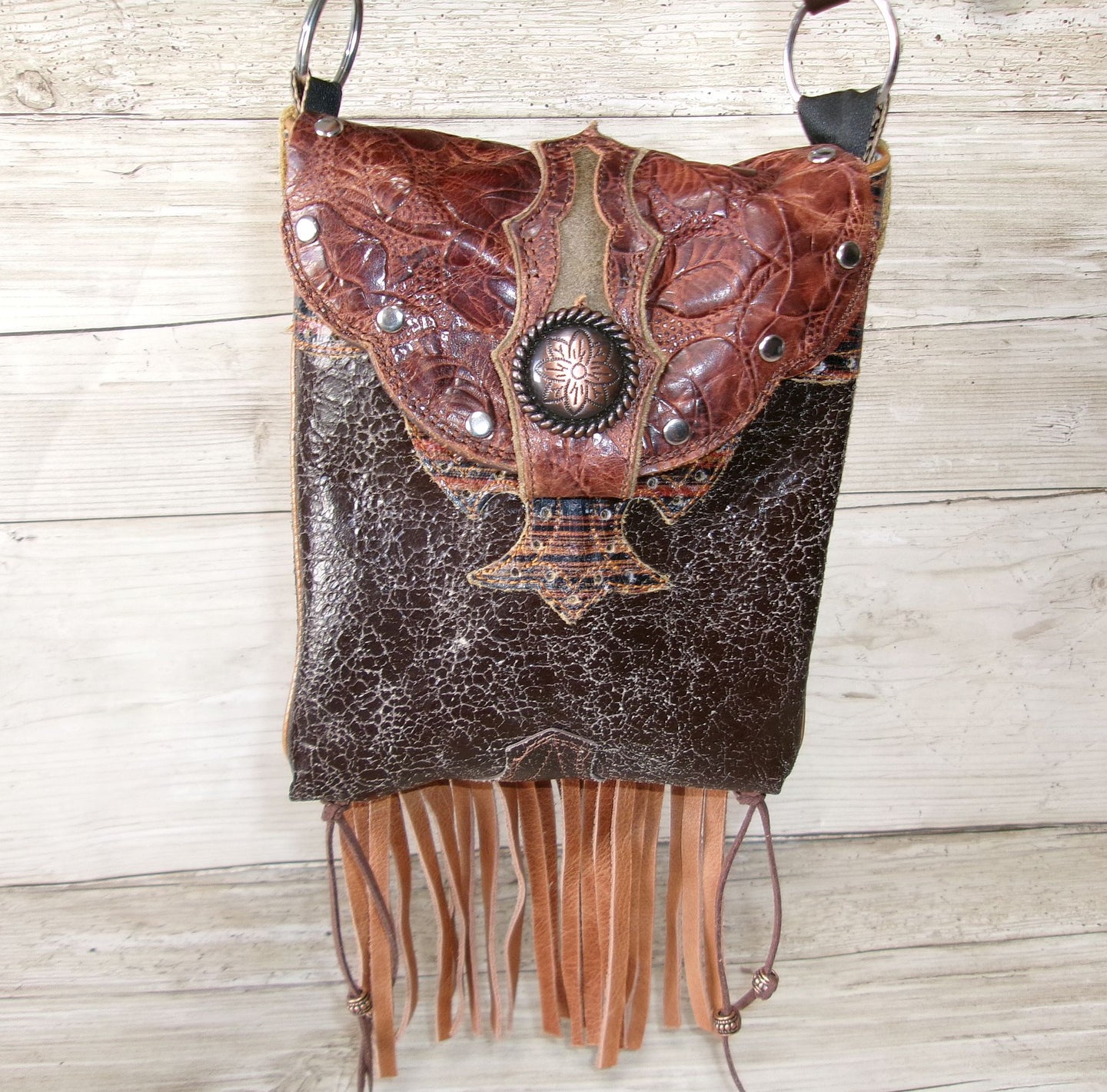 Small Cowboy Boot Purse with Fringe sm344
