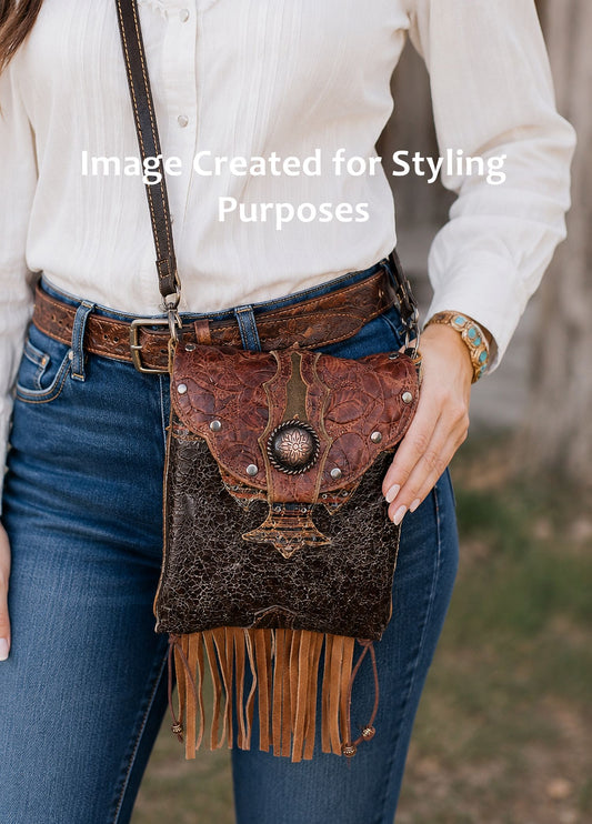Small Cowboy Boot Purse with Fringe sm344