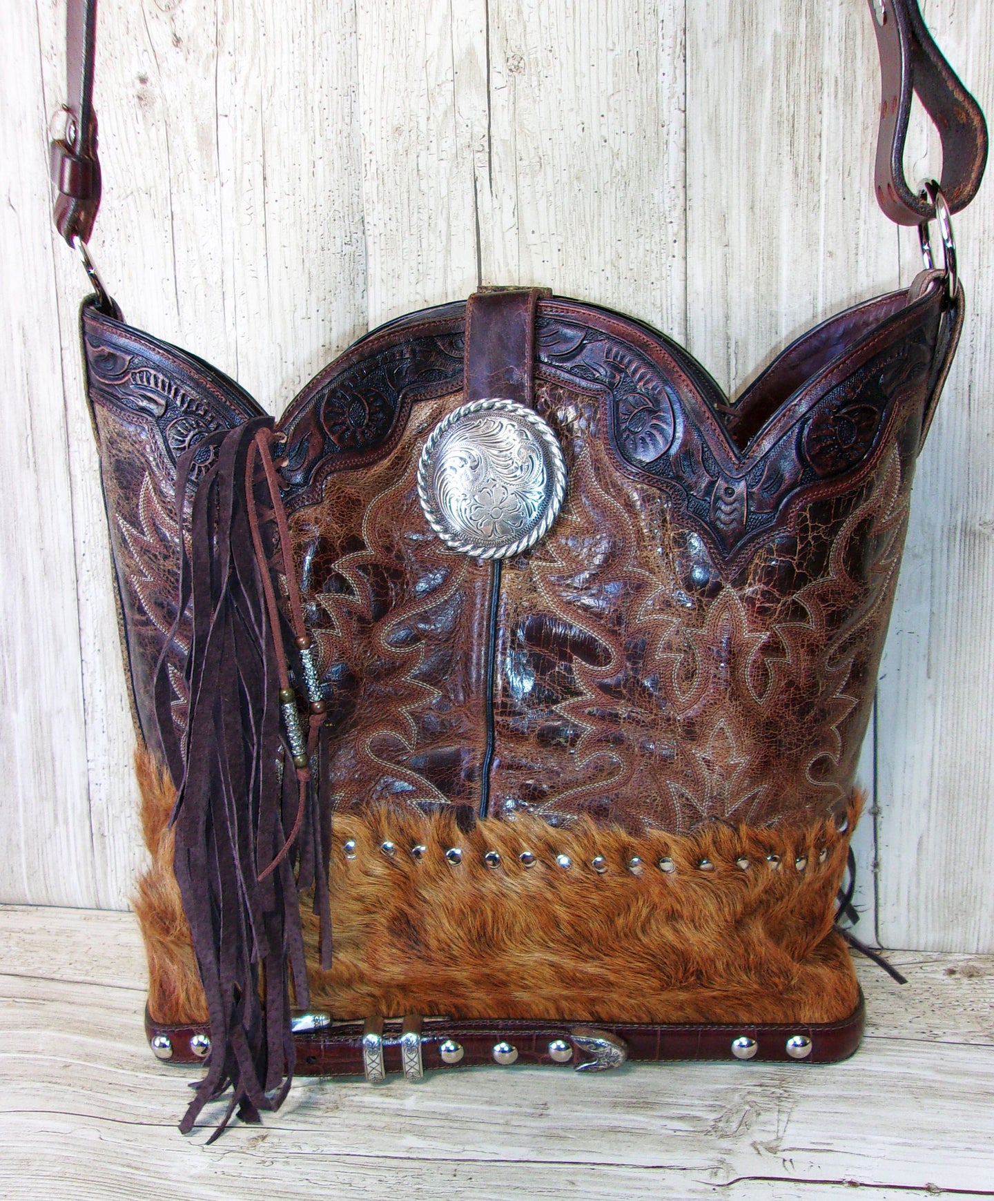 Western Artisan Bag 6Pc Bundle – Mixed Styles and Sizes handcrafted from cowboy boots. Shop  at ChrisThompsonBags.com and buy the best ["hair on hide"] at Chris Thompson Bags.