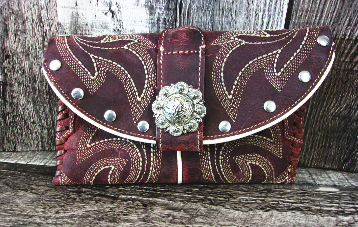 Wallet/Card Holder WC05 handcrafted from cowboy boots. Shop Handbags, Wallets & Cases at and buy the best card holder, country centerpiece, Country Chic, country style, Cowgirl Chic, cowgirl gift, cowgirl style, unique gift for her, wallet at Chris Thompson Bags.