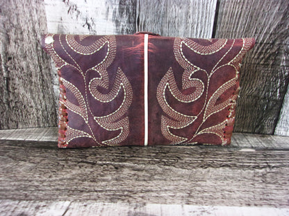 Wallet/Card Holder WC05 handcrafted from cowboy boots. Shop Handbags, Wallets & Cases at and buy the best card holder, country centerpiece, Country Chic, country style, Cowgirl Chic, cowgirl gift, cowgirl style, unique gift for her, wallet at Chris Thompson Bags.