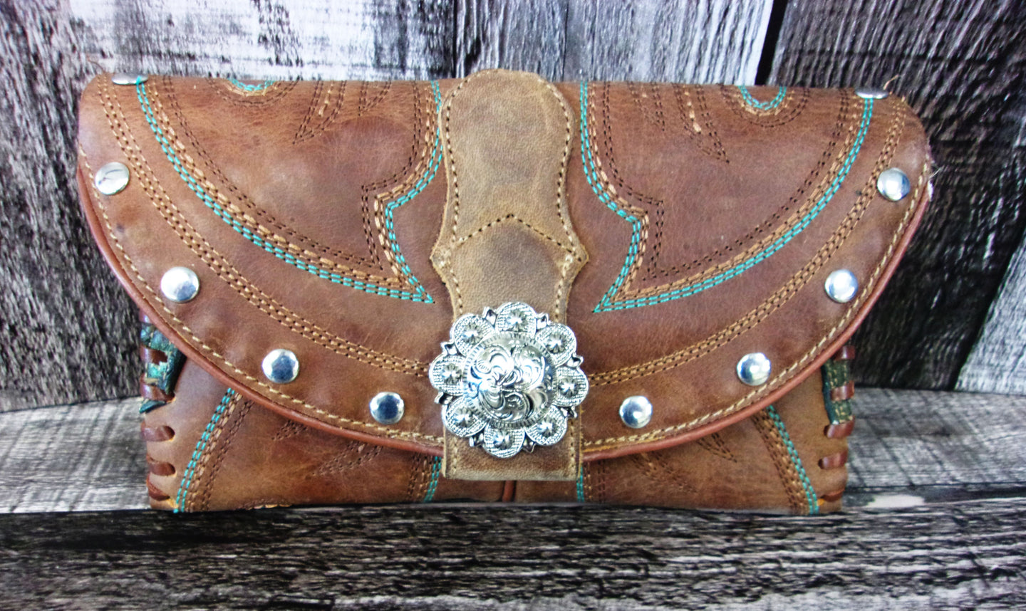 Wallet/Card Holder WC07 handcrafted from cowboy boots. Shop Handbags, Wallets & Cases at ChrisThompsonBags.com and buy the best card holder, country centerpiece, Country Chic, country style, Cowgirl Chic, cowgirl gift, cowgirl style, unique gift for her, wallet at Chris Thompson Bags.