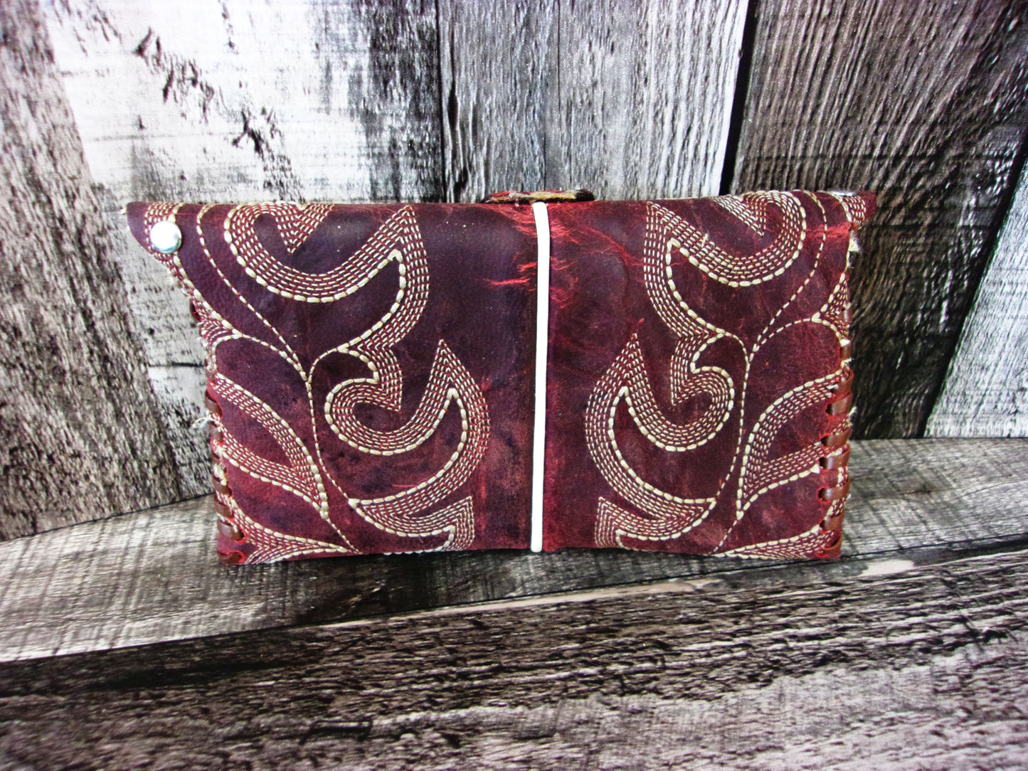 Wallet/Card Holder WC08 handcrafted from cowboy boots. Shop Handbags, Wallets & Cases at and buy the best card holder, country centerpiece, Country Chic, country style, Cowgirl Chic, cowgirl gift, cowgirl style, unique gift for her, wallet at Chris Thompson Bags.