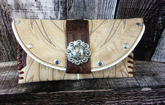 Wallet/Card Holder WC09 handcrafted from cowboy boots. Shop Handbags, Wallets & Cases at and buy the best card holder, country centerpiece, Country Chic, country style, Cowgirl Chic, cowgirl gift, cowgirl style, unique gift for her, wallet at Chris Thompson Bags.