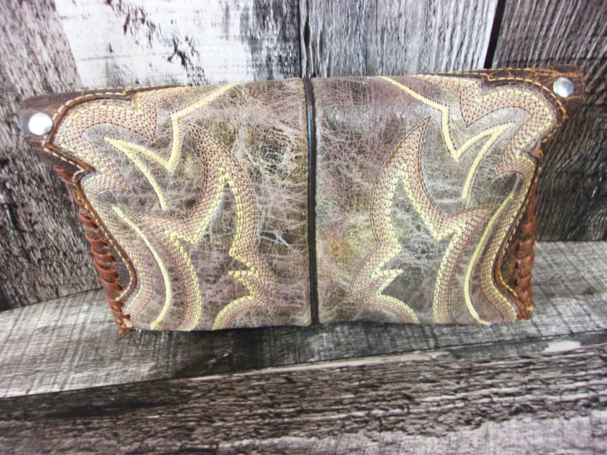 Wallet/Card Holder WC10 handcrafted from cowboy boots. Shop Handbags, Wallets & Cases at and buy the best card holder, country centerpiece, Country Chic, country style, Cowgirl Chic, cowgirl gift, cowgirl style, unique gift for her, wallet at Chris Thompson Bags.