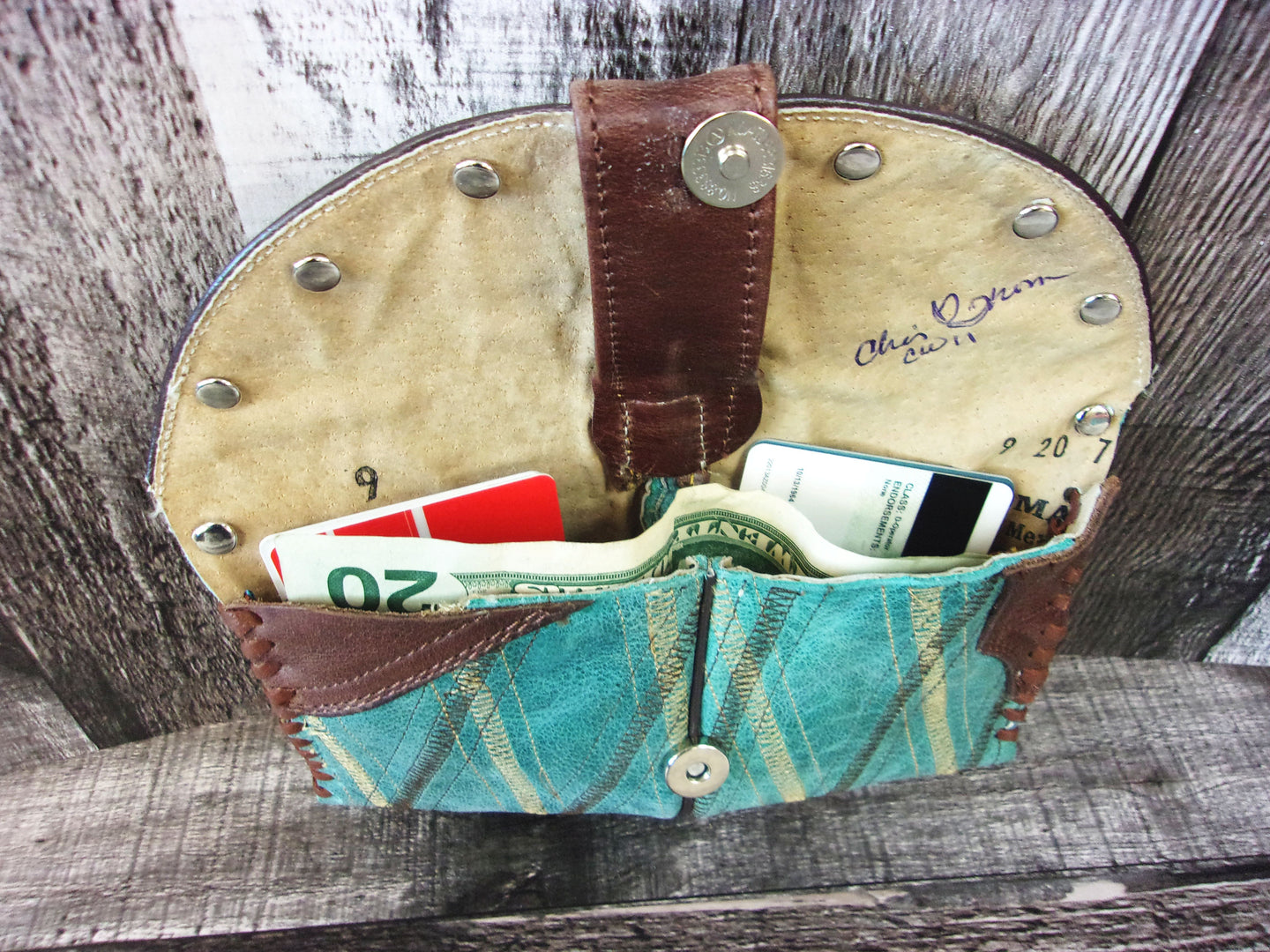 Wallet/Card Holder WC11 handcrafted from cowboy boots. Shop Handbags, Wallets & Cases at ChrisThompsonBags.com and buy the best card holder, country centerpiece, Country Chic, country style, Cowgirl Chic, cowgirl gift, cowgirl style, unique gift for her, wallet at Chris Thompson Bags.